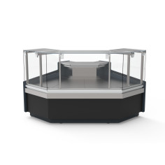 Vitrine supermarchés prof 1200 - Angle intérieur - Vitre droite double - Longueur 1562