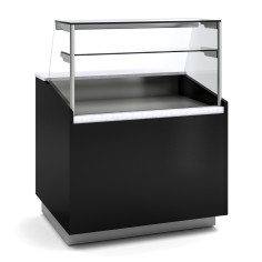 Vitrine fond plat - Vitrage haut - 1 étagère - Colonnes - Longueur 1025
