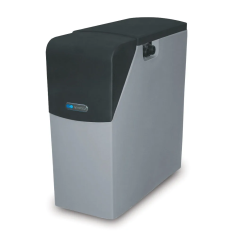 Adoucisseur d’eau bi-colonne compact sans électricité avec capacité pour eau chaude.