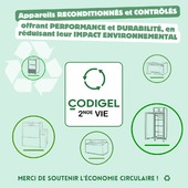 🎉 Nouveauté chez CODIGEL : lancement du label "CODIGEL 2nde Vie" ! 🎉

Depuis juillet 2024, les collectivités ont l'obligation d'intégrer du matériel reconditionné dans leurs achats pour la Grande Cuisine. Pour les accompagner dans cette transition, nous sommes fiers d'inaugurer notre plateforme dédiée aux installateurs, avec le label "CODIGEL 2nde Vie". 
https://codigel.com/6247-produits-reconditionnes

🔧 Elle propose des équipements reconditionnés dans notre atelier par l’équipe technique Codigel, avec des pièces d'origine, assortis d'une garantie d'un an.

💡 Une solution à la fois économique, fiable et durable, permettant aux collectivités de répondre aux nouvelles obligations tout en réduisant leur empreinte écologique.

Ensemble, faisons un pas de plus vers l'économie circulaire et un avenir plus durable ! 🌱♻️

#EconomieCirculaire #Reconditionné #DéveloppementDurable #GrandeCuisine #CODIGEL #TransitionEcologique